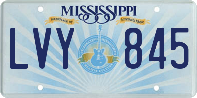 MS license plate LVY845