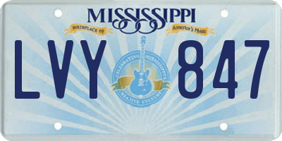 MS license plate LVY847
