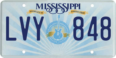 MS license plate LVY848