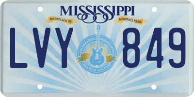 MS license plate LVY849