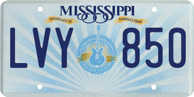 MS license plate LVY850