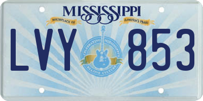 MS license plate LVY853