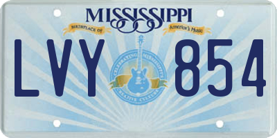 MS license plate LVY854