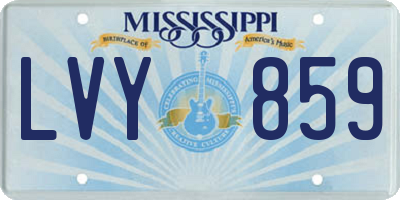 MS license plate LVY859