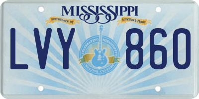 MS license plate LVY860