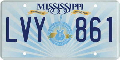 MS license plate LVY861