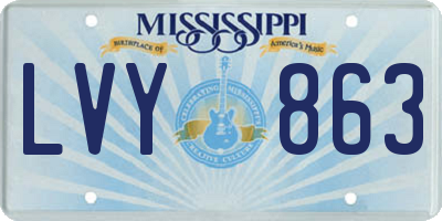MS license plate LVY863