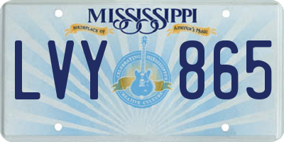 MS license plate LVY865