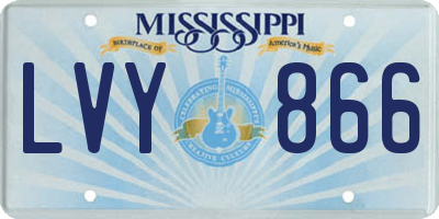 MS license plate LVY866
