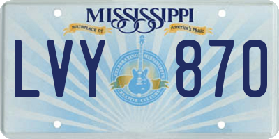 MS license plate LVY870