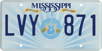 MS license plate LVY871