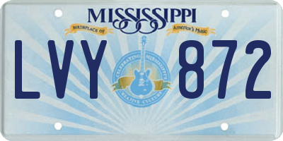 MS license plate LVY872