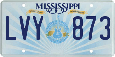 MS license plate LVY873