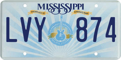 MS license plate LVY874