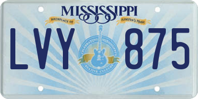 MS license plate LVY875