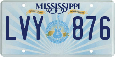 MS license plate LVY876