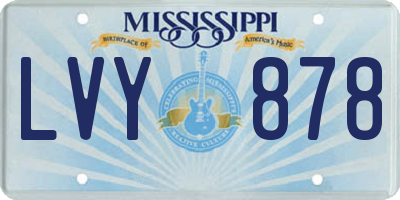 MS license plate LVY878