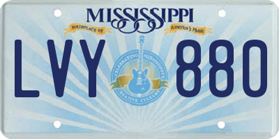 MS license plate LVY880