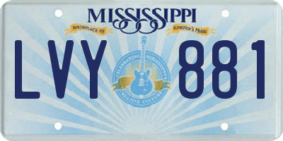 MS license plate LVY881