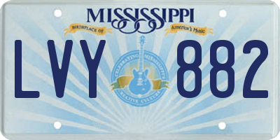 MS license plate LVY882
