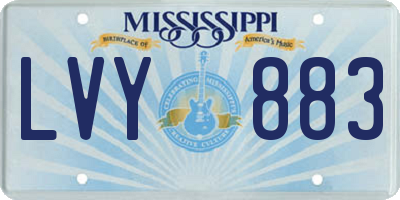 MS license plate LVY883