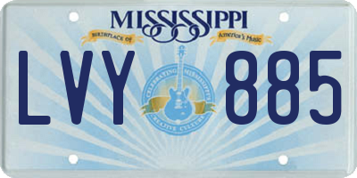 MS license plate LVY885