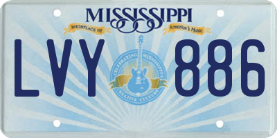 MS license plate LVY886