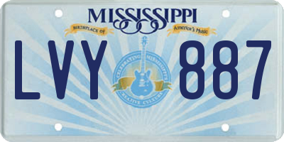 MS license plate LVY887