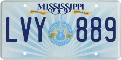 MS license plate LVY889