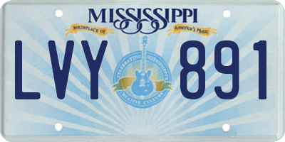 MS license plate LVY891