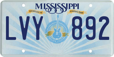 MS license plate LVY892