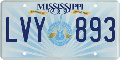 MS license plate LVY893