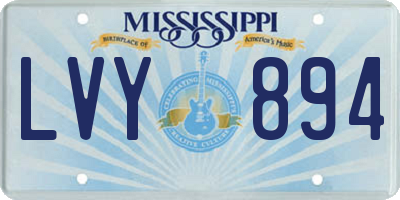 MS license plate LVY894
