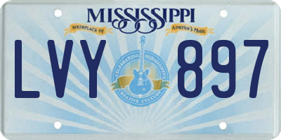 MS license plate LVY897