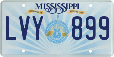 MS license plate LVY899