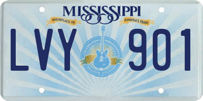 MS license plate LVY901