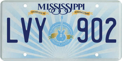 MS license plate LVY902