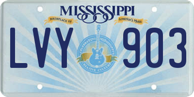 MS license plate LVY903