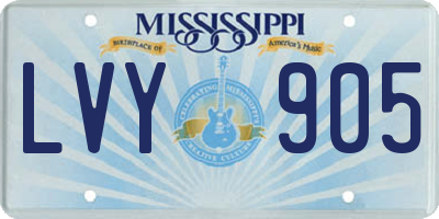 MS license plate LVY905