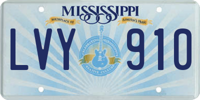 MS license plate LVY910