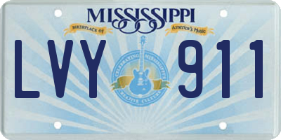 MS license plate LVY911