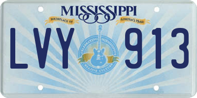MS license plate LVY913