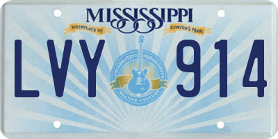MS license plate LVY914