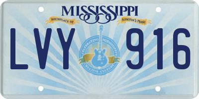 MS license plate LVY916