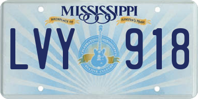 MS license plate LVY918