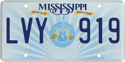 MS license plate LVY919