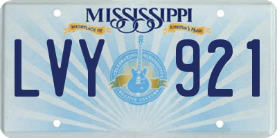MS license plate LVY921