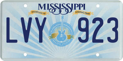 MS license plate LVY923