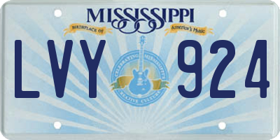 MS license plate LVY924