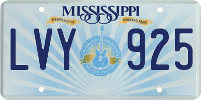 MS license plate LVY925
